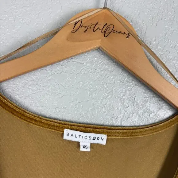 Baltic Born Meghan Gold Velvet Short Sleeve Maxi Full Wrap Dress XS Golden Hour - Picture 6 of 10